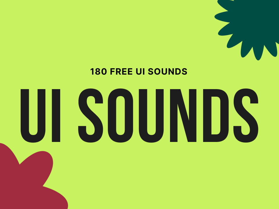 Bright green UI Sounds download page with sound categories