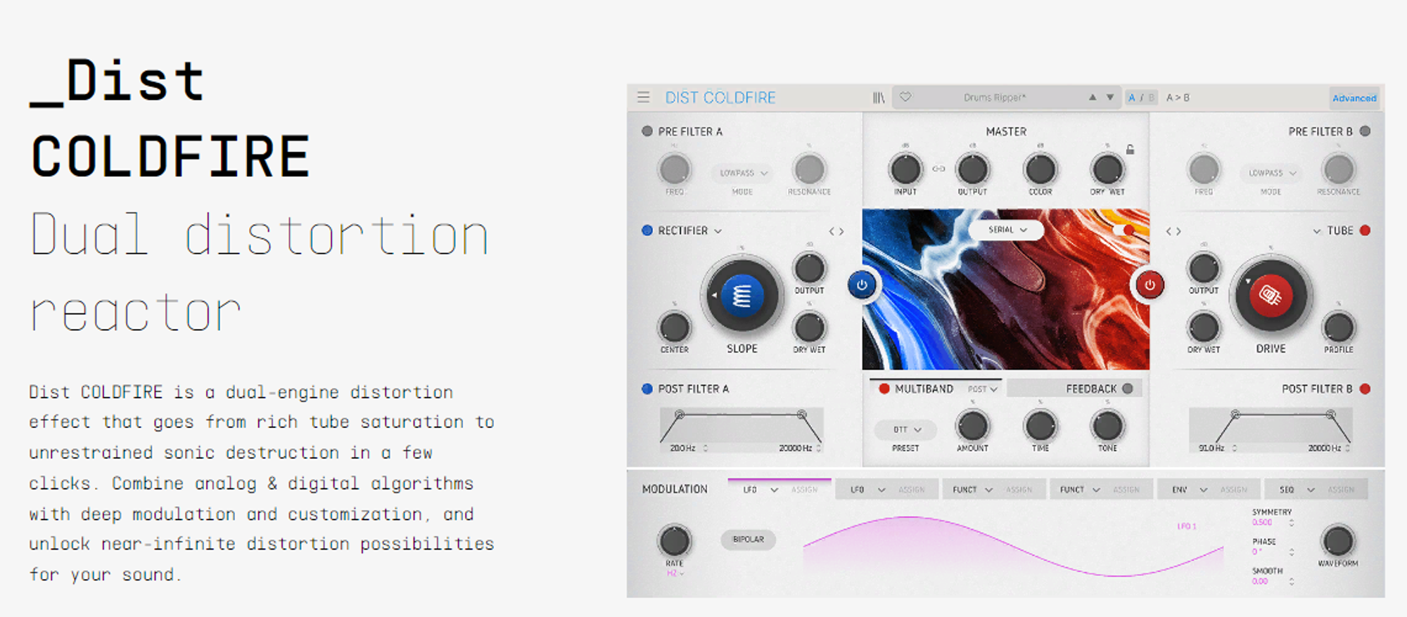 Arturia DIST Coldfire plugin interface — Itmeo