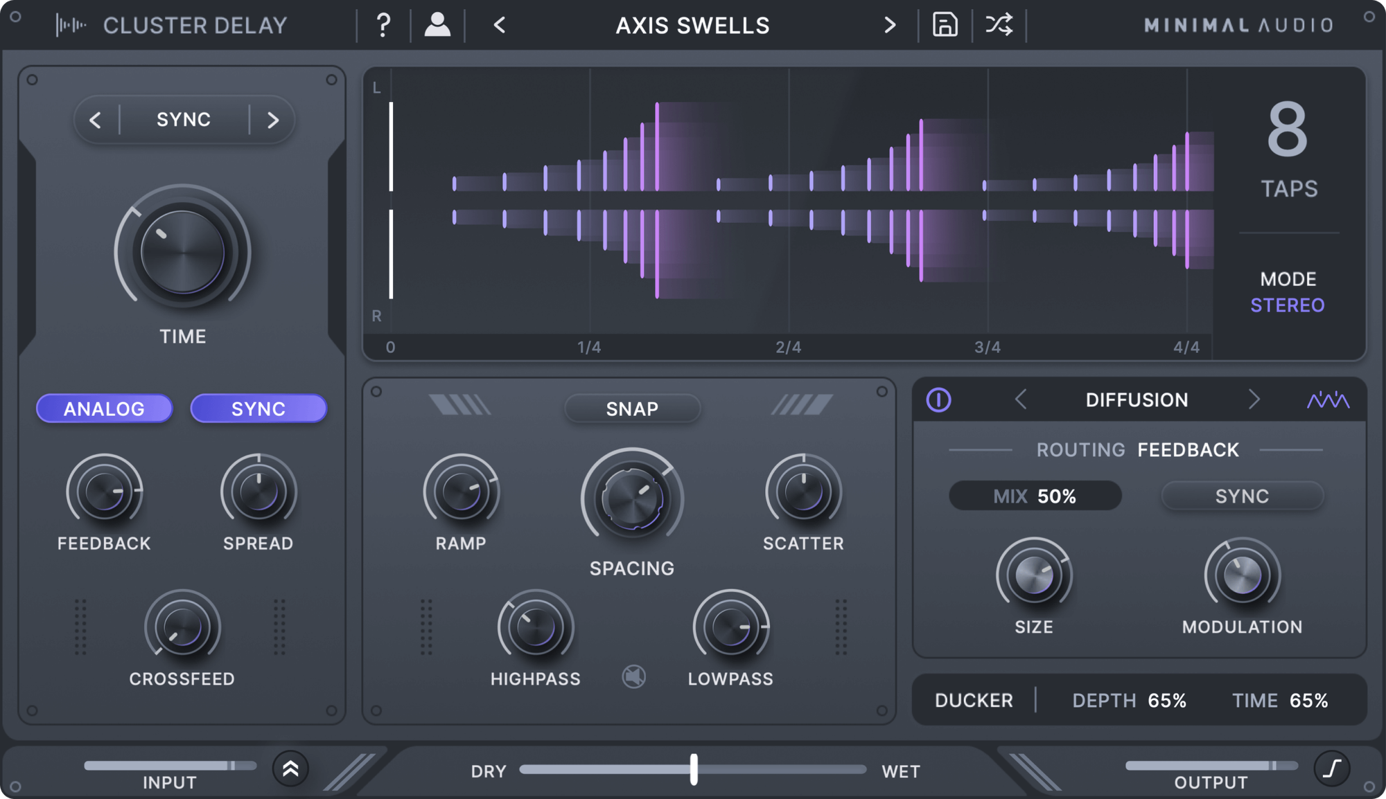 Minimal Audio Cluster Delay plugin interface — Itmeo