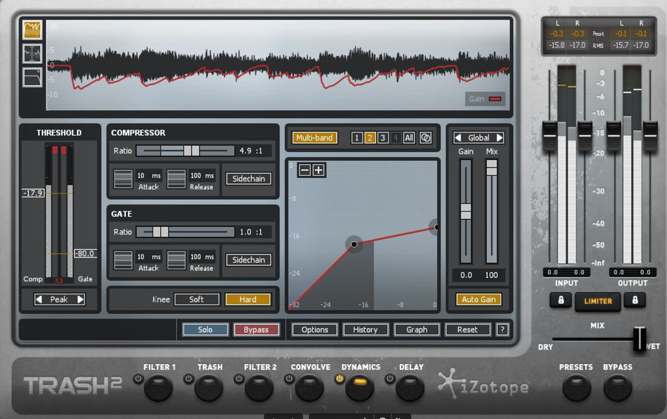 iZotope Trash 2 plugin interface — Itmeo