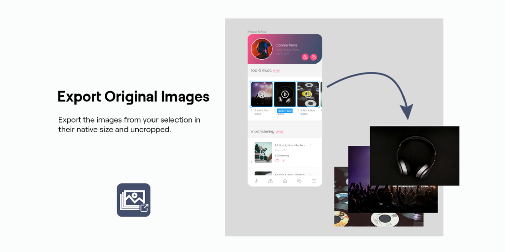 Export original images Figma plugin for images puoblished on itmeo and webgradients. tool that help designers.