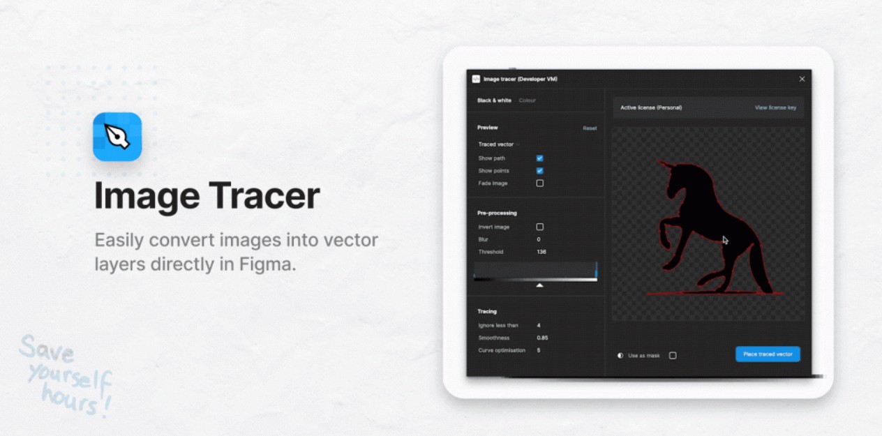 Image tracer tool Figma plugin for images puoblished on itmeo and webgradients. help designers.