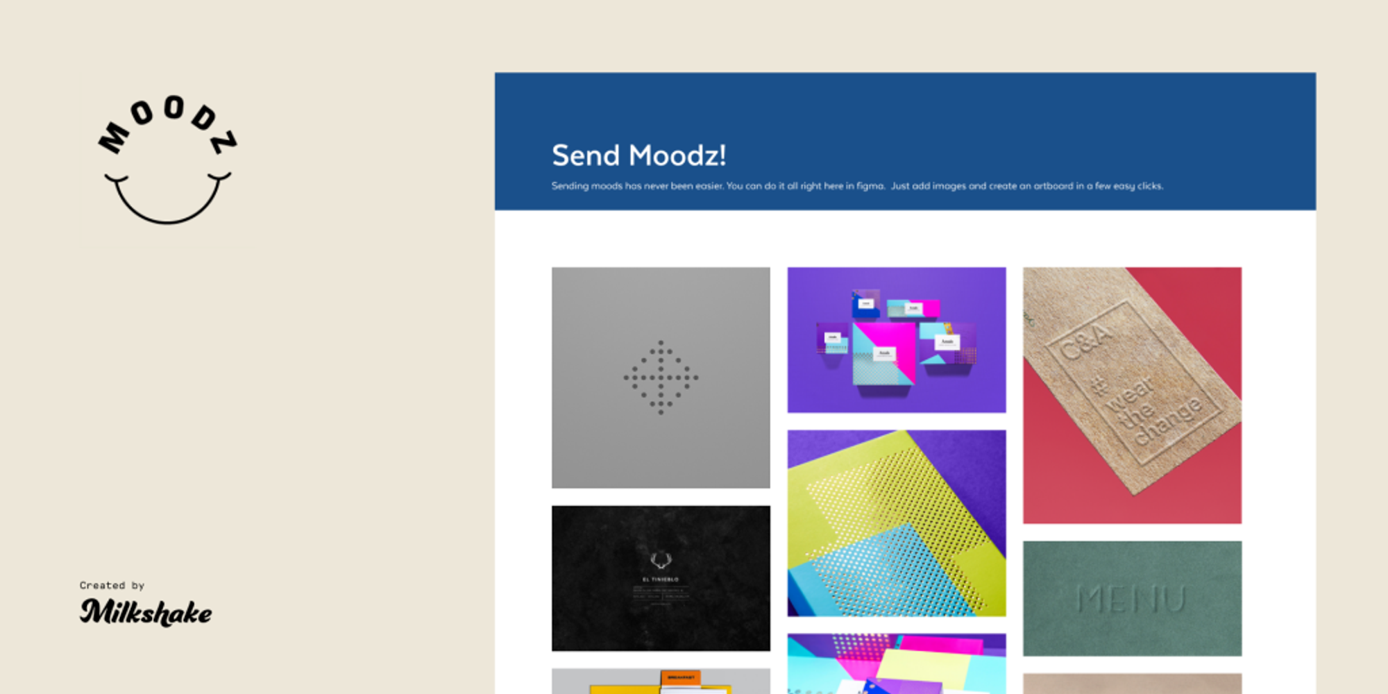 Moodz Figma plugin for images puoblished on itmeo and webgradients.