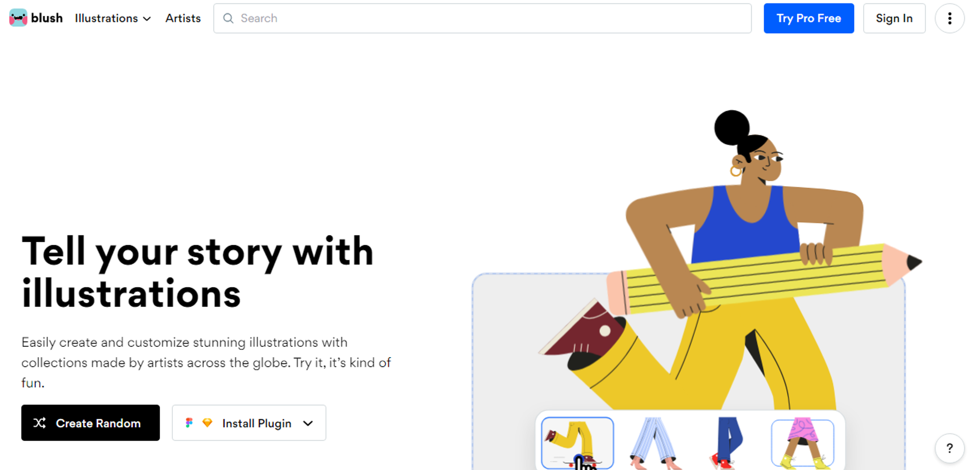 BLUSH Illustration figma plugins by itmeo